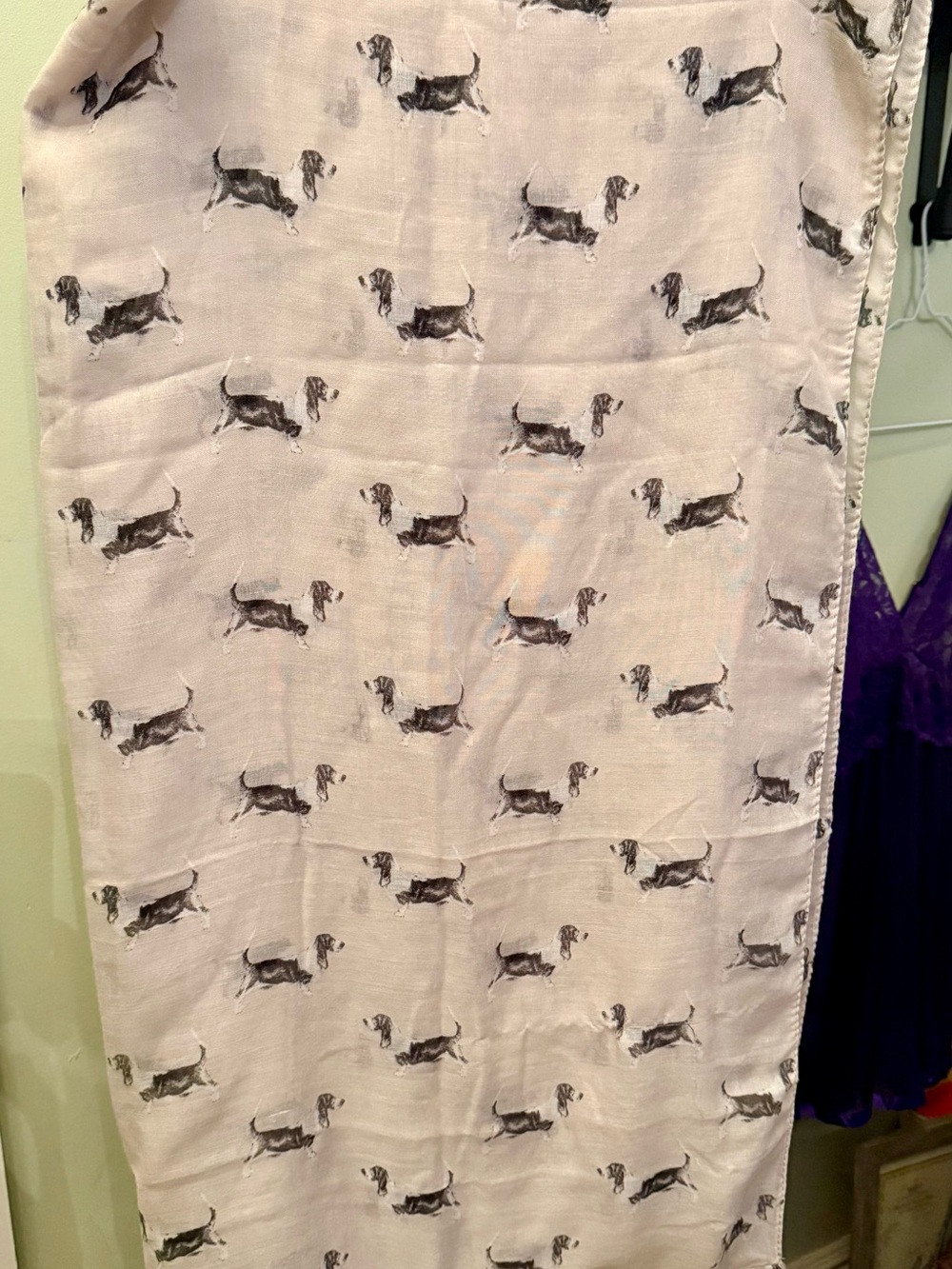 Light Grey Basset Hound Print Infinity Scarf